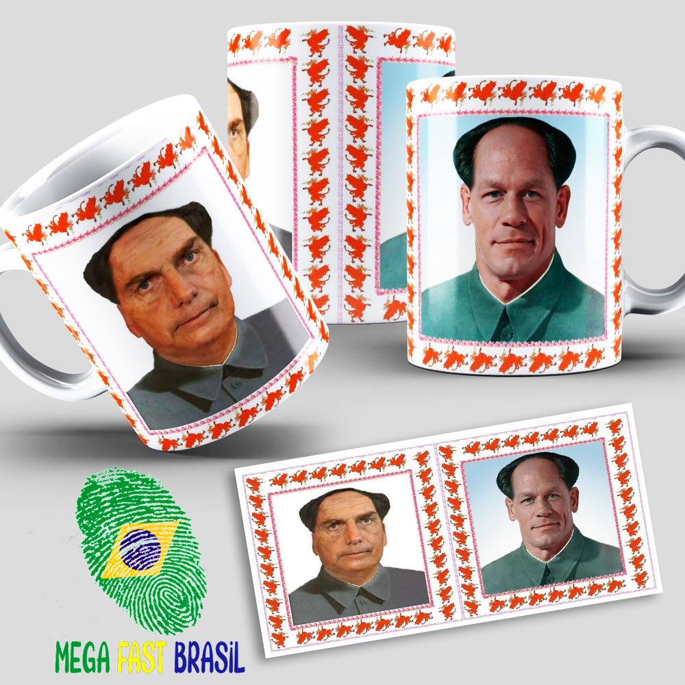caneca meme Bolsotsé x John Xina - Social Credit Battle - Bolsoxina