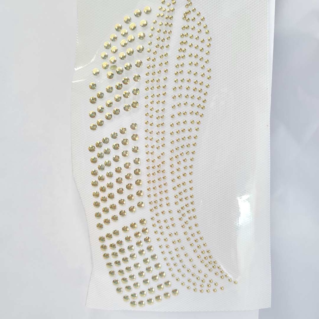 2 unidades Cartela Termocolante Chapinha Hotfix 6x16cm Dourado 9840