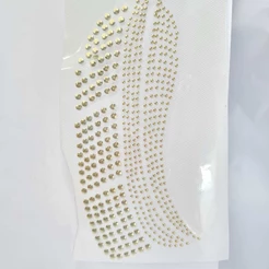2 unidades Cartela Termocolante Chapinha Hotfix 6x16cm Dourado 9840