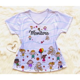 Camiseta T-shirt Profissão Monitora feminina em Oferta na Shopee