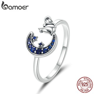 bamoer Moon & Cat Finger Rings for Women Adjustable 925 Sterling Silver Ring 2020 Spring New Collection Fashion Bijoux SCR677 em Oferta na Shopee