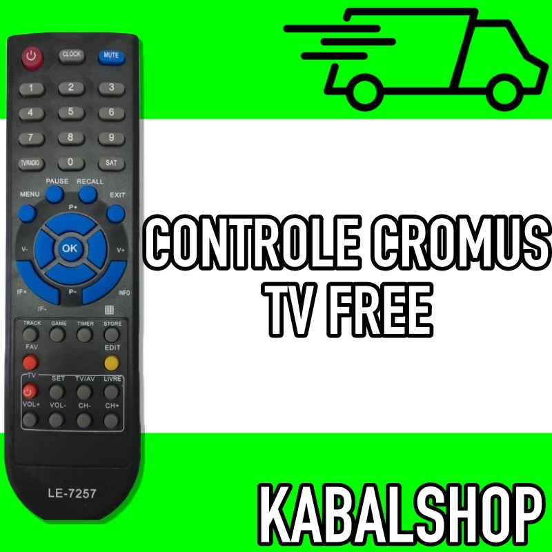 Controle Remoto Compativel Receptor Cromus TV Free LE7257