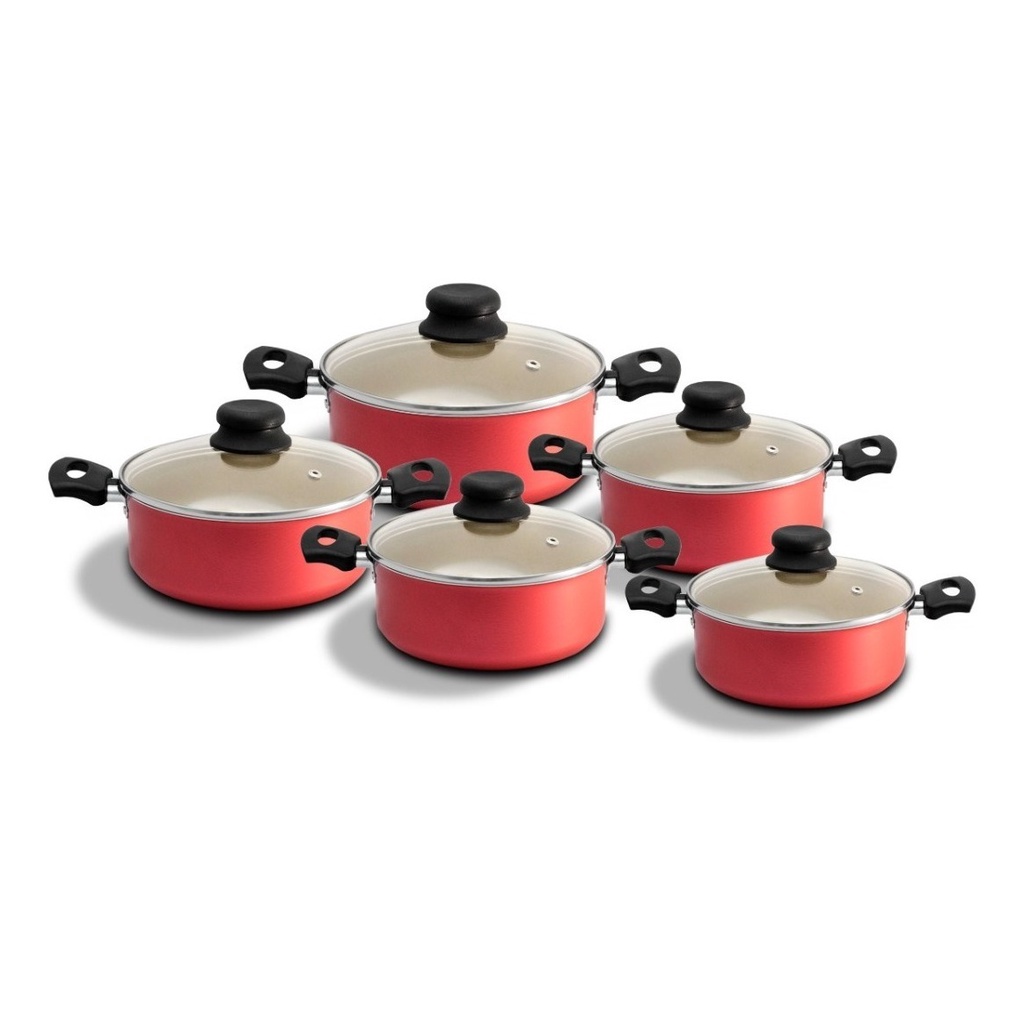Conjunto De Panela Caçarola 5 Peças Antiaderente Teflon em Oferta na Shopee