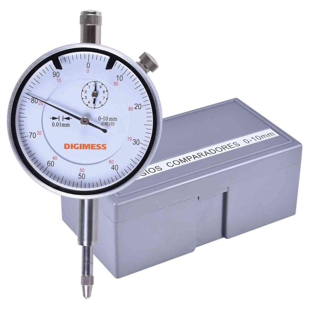 Relógio Comparador 10mm Digimess com Orelha Graduação de 0,01mm 121.304 - Home & Living