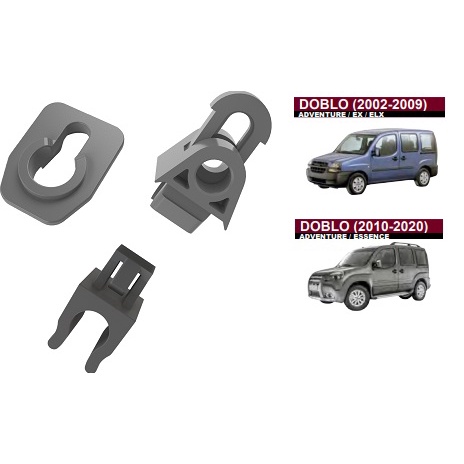 Kit  Grampo Sustentação Vareta do Capô  Fiat Doblo  Adventure Ex ELX / Doblo  Adventure Essence