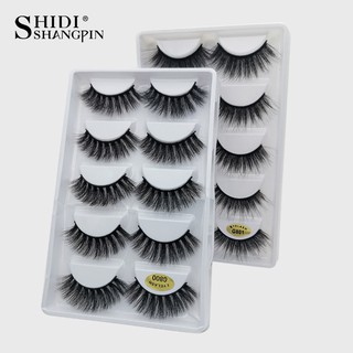 SHIDISHANGPIN 5 Pares Cílios Postiços Macios 3d / Maquiagem Comprido Natural