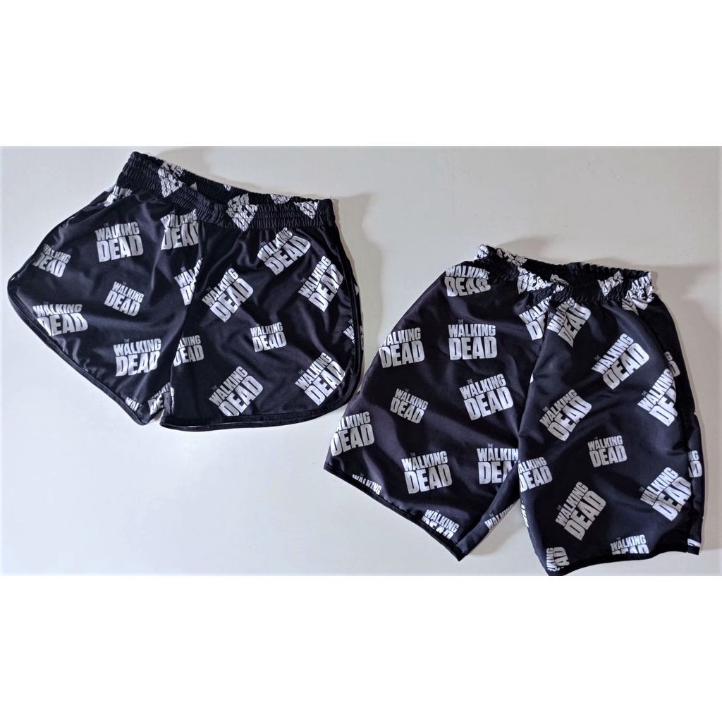 Kit Casal 2 Bermudas Moda Praia Short Mozão The Walking Dead