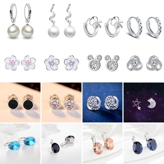 【Silverbaby】50 Designs Brinco Itália prata 925 original para mulheres Acessórios de orelha de joia da moda coreana ED005