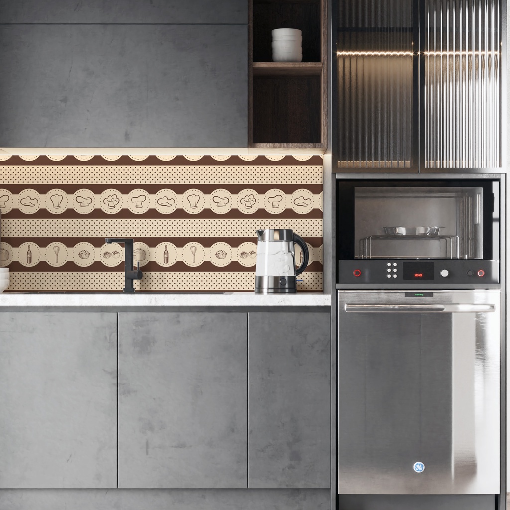 Papel De Parede Adesivo Café Cake e pão Cantinho da Cozinha Adesivo Lavável Rolo de 3 Metros
