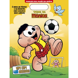 Turma da Mônica Prancheta para Colorir com Adesivos Cascão em Oferta na Shopee