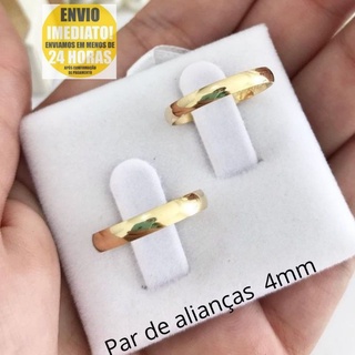 Par de alianças Casamento e Noivado 4mm Moedas antigas Banhado 18k Enviar medida no chat após a compra