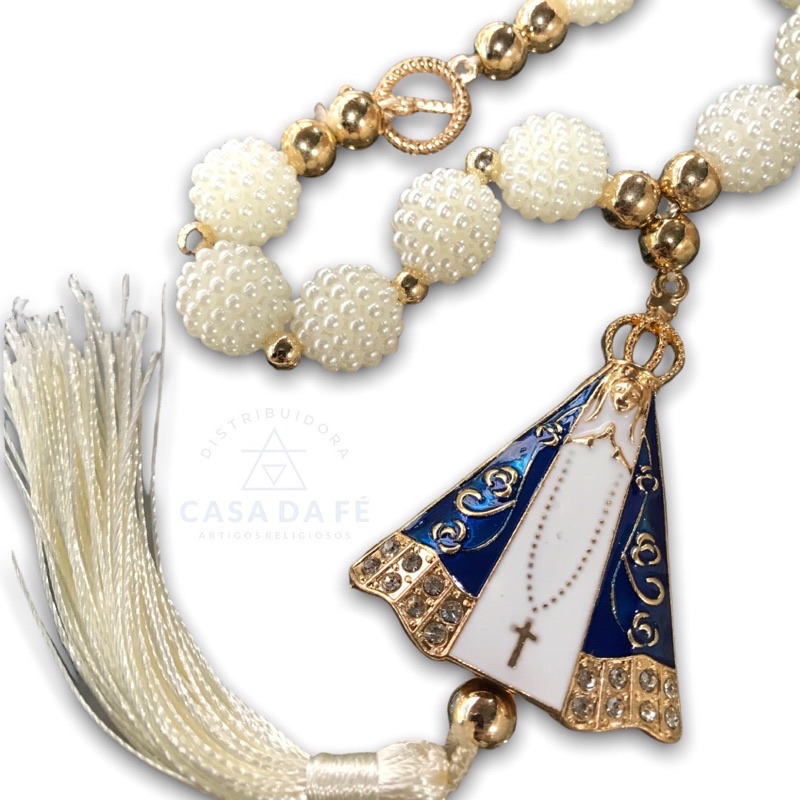 Adorno Dezena Nossa Senhora Aparecida Strass Pérola Amora Branca Pêndulo Porta, Automóvel, Retrovisor Carro, Parede