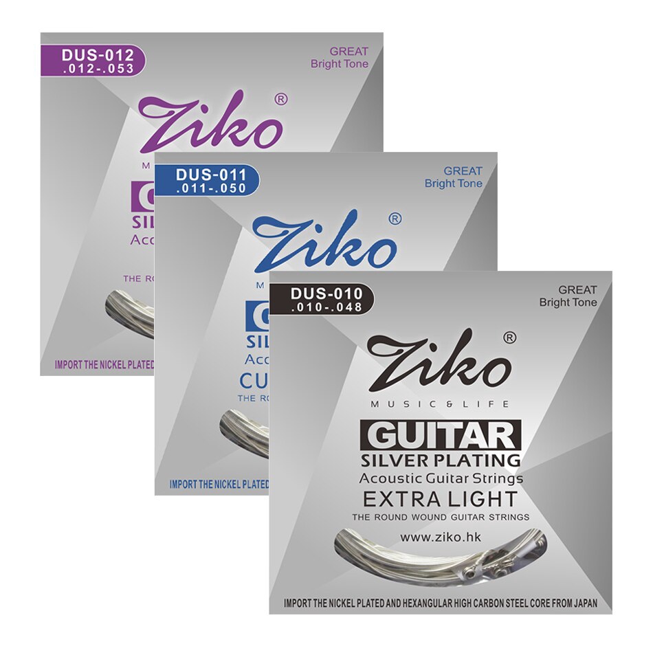 [Em Estoque] Ziko DUS-010/- 011 012 Conjunto De Cordas Para Violão Com 6