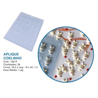 Forma BWB  pascoa aplique coelhinhos para Chocolate  cod 10219 em Oferta na Shopee