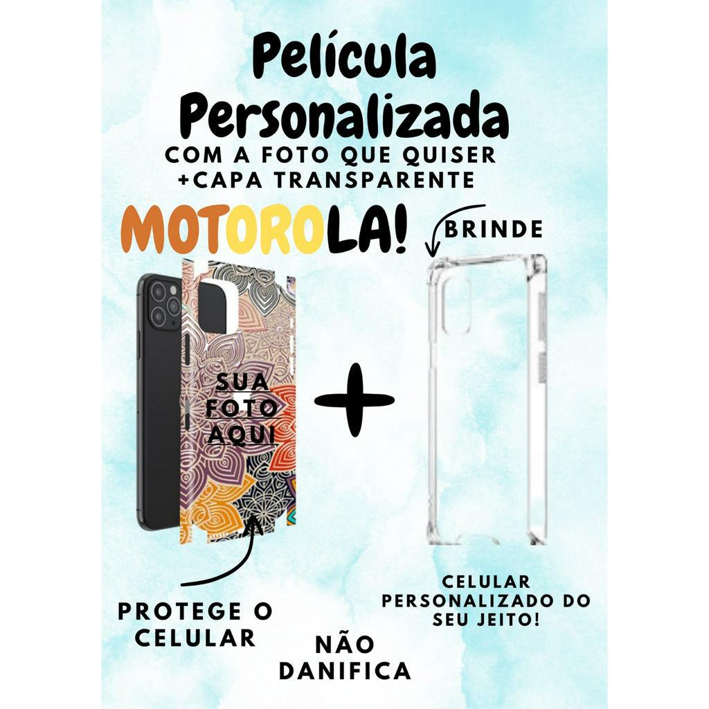 Skin Pelicula Traseira Personalizada Para Celulares MOTOROLA Com Foto, Imagem, Time
