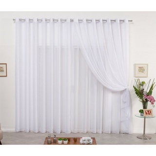 Cortina para Sala Voil Duplo 2,0 x 2,30 Lançamento Varão Simples