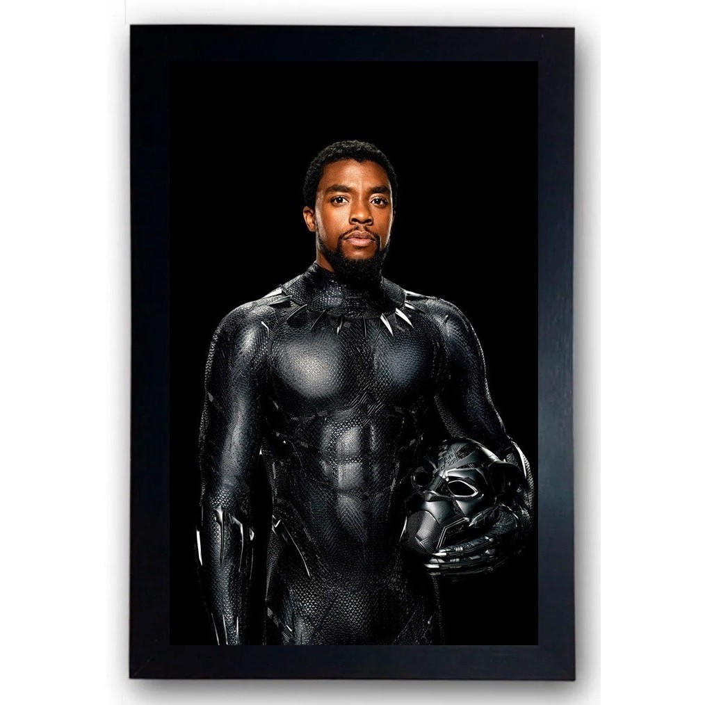 Quadro Chadwick Boseman Pantera Negra Moldurado Cod.7