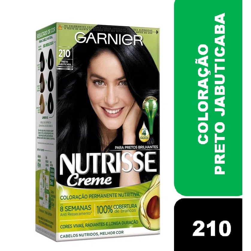 Coloração Nutrisse Garnier 210 Preto Jabuticaba