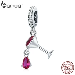 Bamoer Encantos 925 Vinho De Prata Forma De Vidro 4.5 Milímetros Abertura Pingente Acessórios De Moda Adequado Para Diy Pulseira E Colar Scc1997
