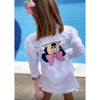 chemise vestido social infantil minnie em Oferta na Shopee