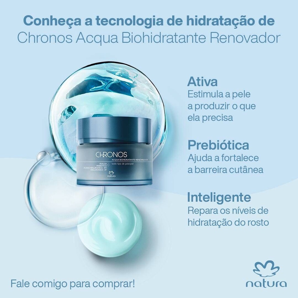 Acqua Biohidratante Renovador Chronos 40g - Natura | Ácido Hialurônico-BT,  Hidratação Instantânea | Shopee Brasil