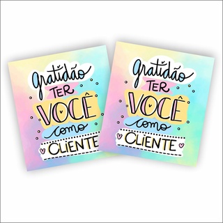 100 unidades Mini Cartão Agradecimento ao Cliente Tag Sem Furo Gratidão Ter Você Como Cliente