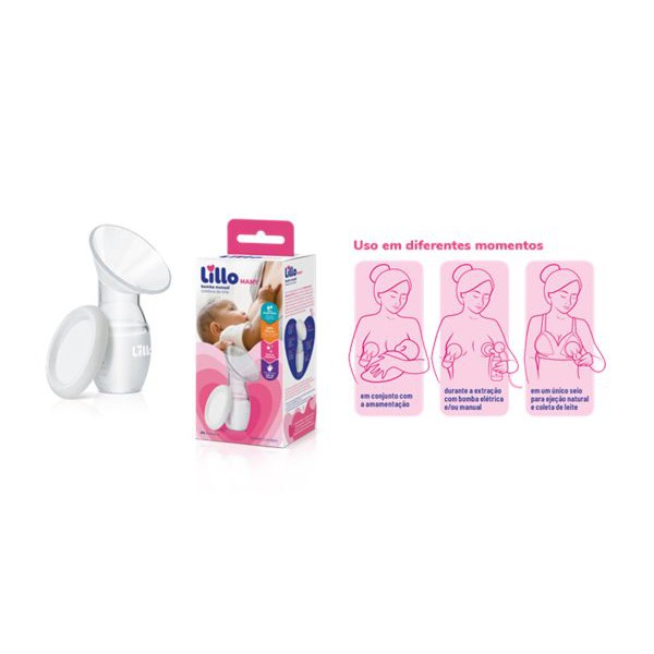 Coletor De Leite Materno Lillo Manual Bombinha De Tirar Leite 90ml Transparente
