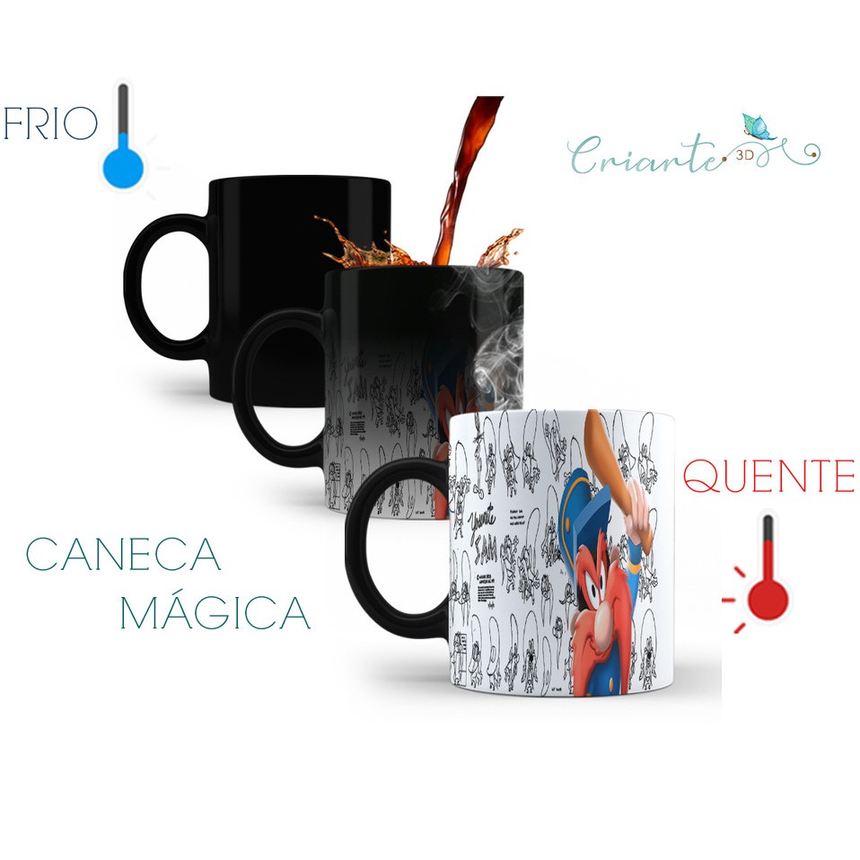 Caneca Porcelana Mágica Looney Tunes #01