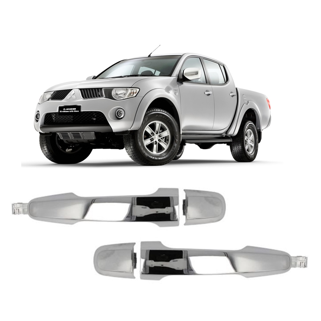 Par Maçanetas Puxador Trinco Fechadura Portas Traseiras Mitsubishi L200 Triton 2008 2009 2010 2011 2012 2013 2014 2015
