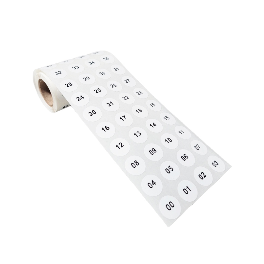 Etiqueta Bolinha Numerada De 0 A 1000 Branca 15mm