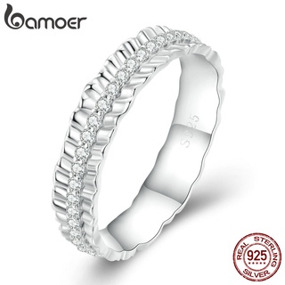 Bamoer 925 Prata Elegante Anel De Renda Moda E Presente Simples De Joalheria Para Mulheres