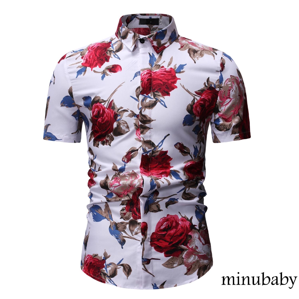 camisa florida masculina social