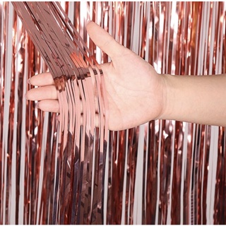 KIT 1~5 Cortina Metalizado para Festa 1mx2m painel decoração fita metaliza rose gold 30%OFF em Oferta na Shopee