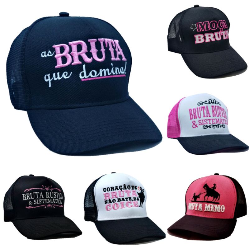 Boné BRUTA RUSTICA E SISTEMATICA, MOÇA BRUTA Sertanejo Cowgirl Contry Feminino Snapback Trucker