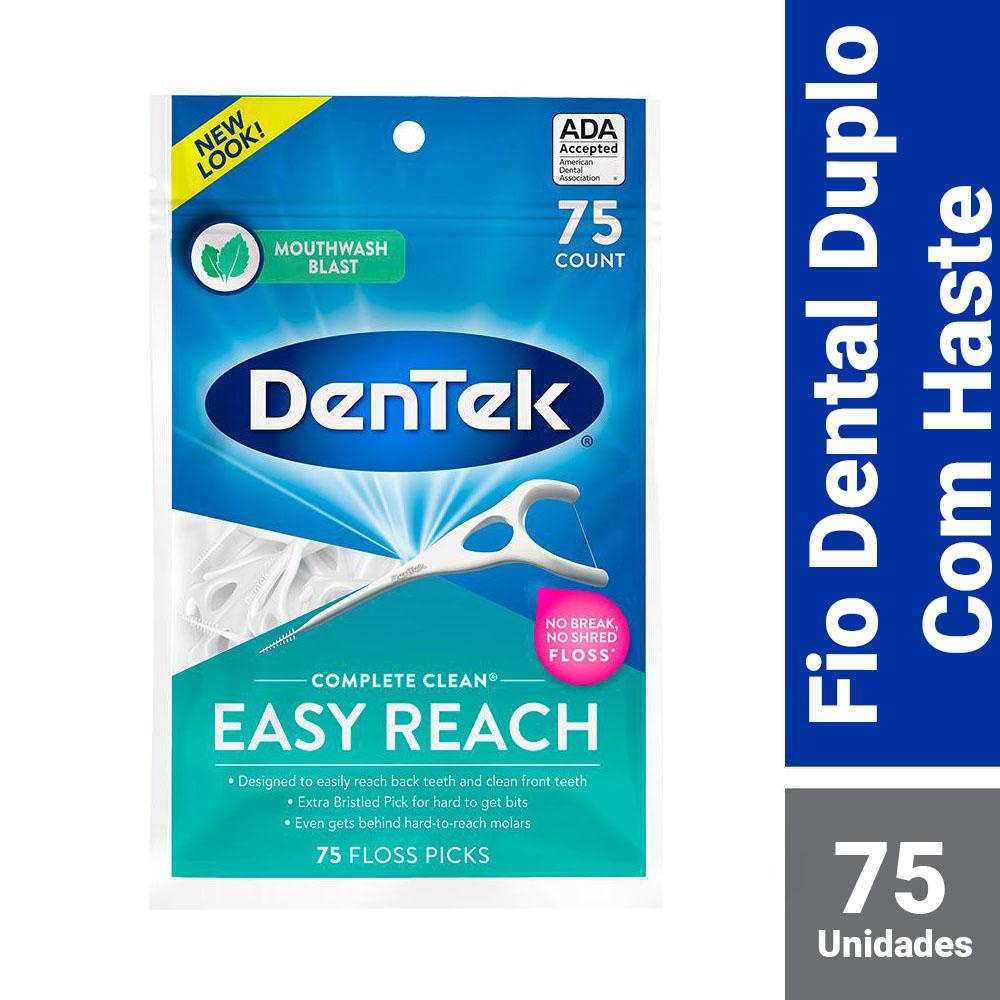 Fio Dental Dentek Floss Picks Complete Clean Easy Reach com 75 unidades - Health