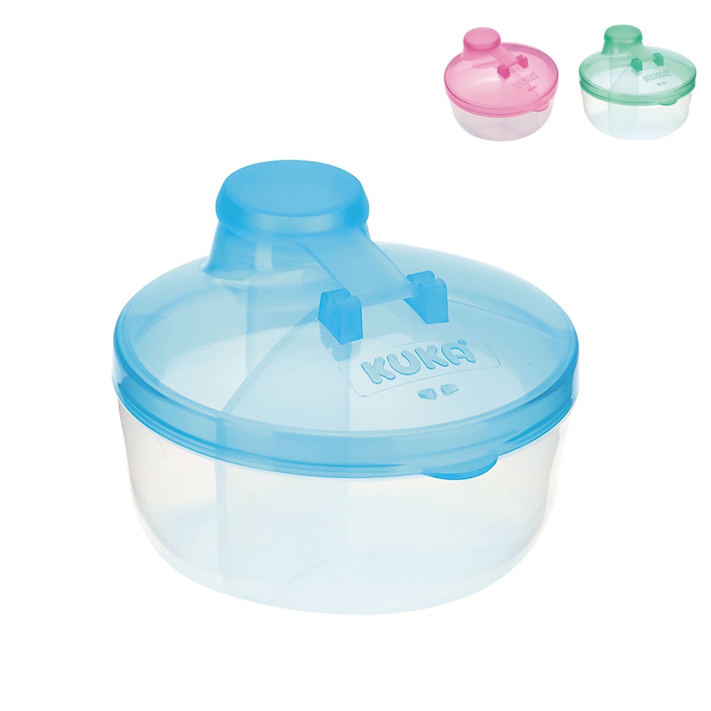 Pote Dosador de Leite em Pó e Fórmula 3 Divisórias com Tampa e Abertura Kuka em Oferta na Shopee