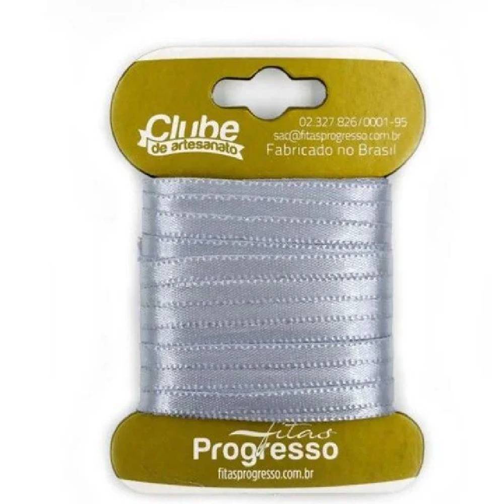 Fita em Cetim - Prata - 10mx4mm - 1un - Progresso - Rizzo em Oferta na Shopee