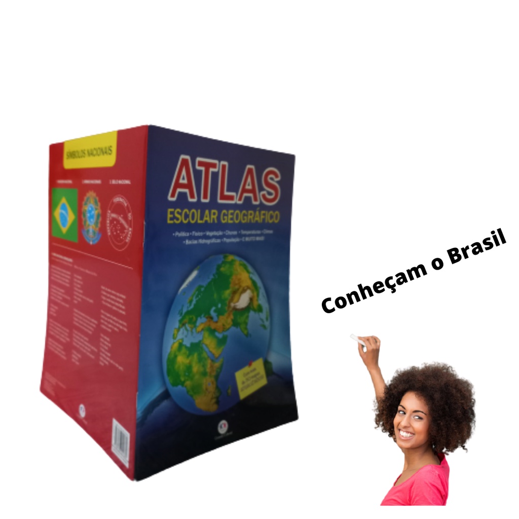 Atlas Geográfico c/ Divisões Fisicas e Politicas de Todos os Continentes