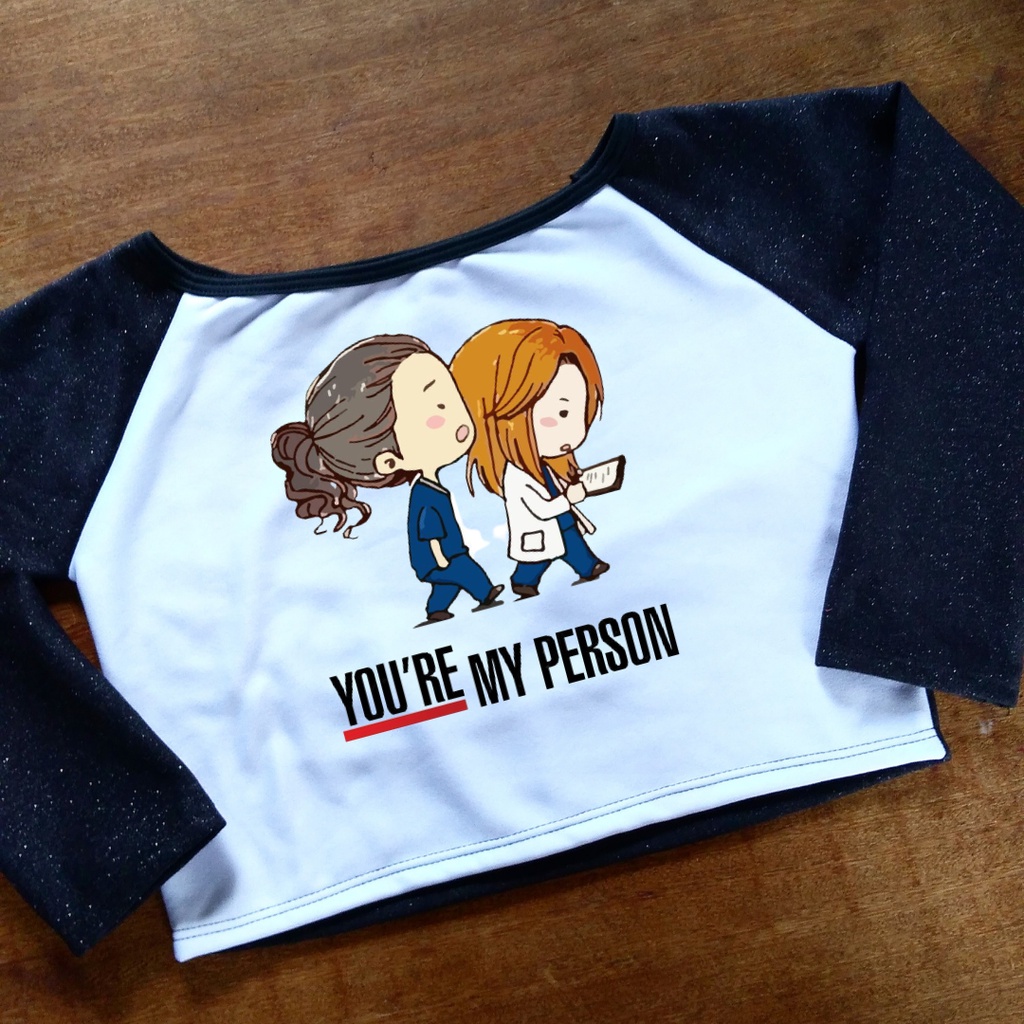 Cropped de Greys Anatomy You Are My Person - Moletom Feminino