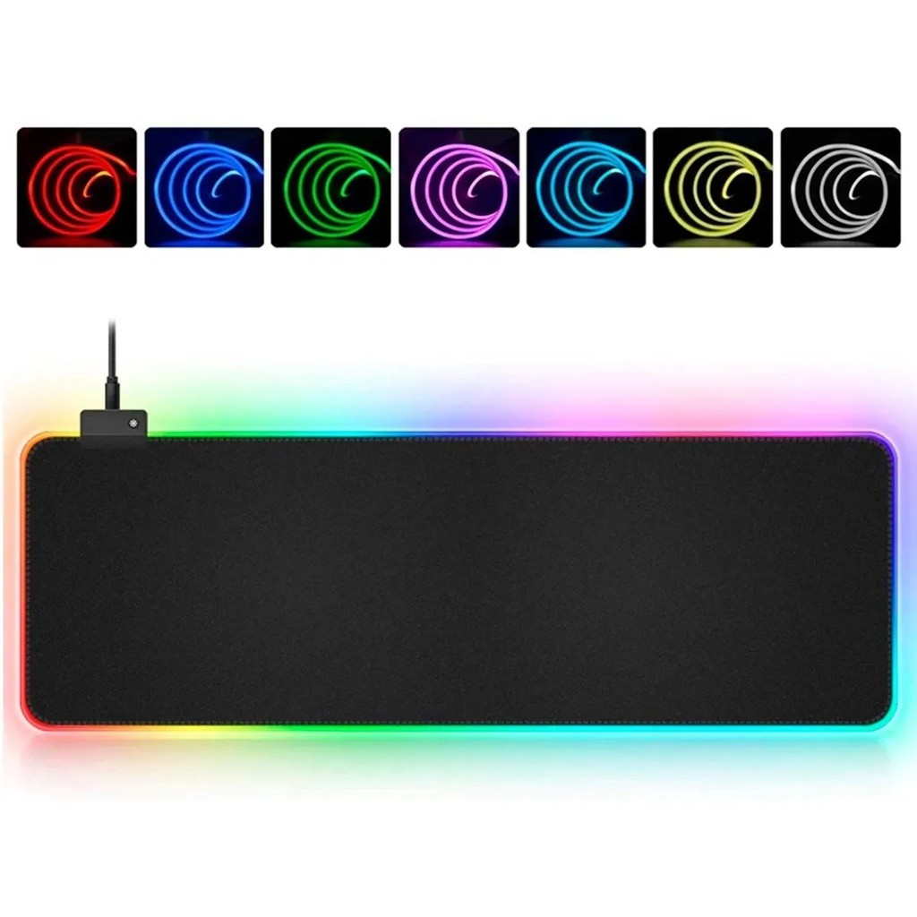 Mouse Pad Gamer Extra Grande Led Rgb 80x30cm Mousepad Pc Ps4 em Oferta na Shopee