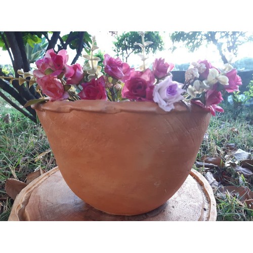 Vaso Grande De Barro Para Suculentas Planta Flor Com Babado
