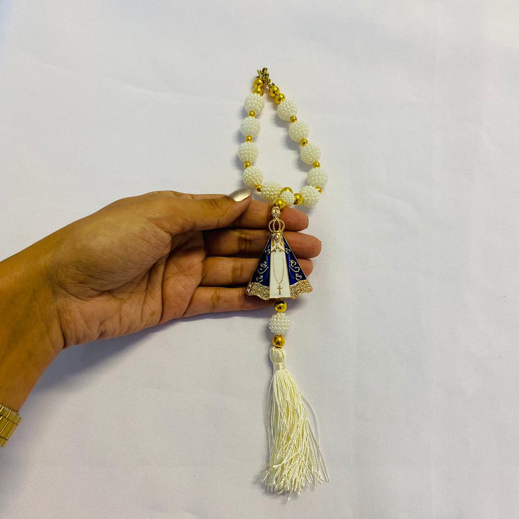 Dezena / Terço De Nossa Senhora Aparecida 28cm De Comprimento Chaveiro / Adorno / Medalhão