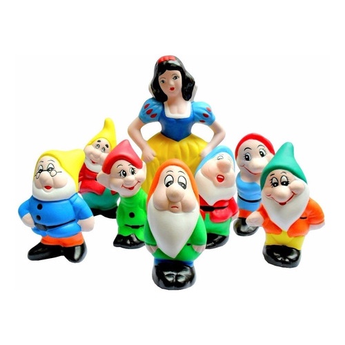 Branca De Neve E Os 7 Anões 22cm Em Cerâmica Jardim E Festas promoção