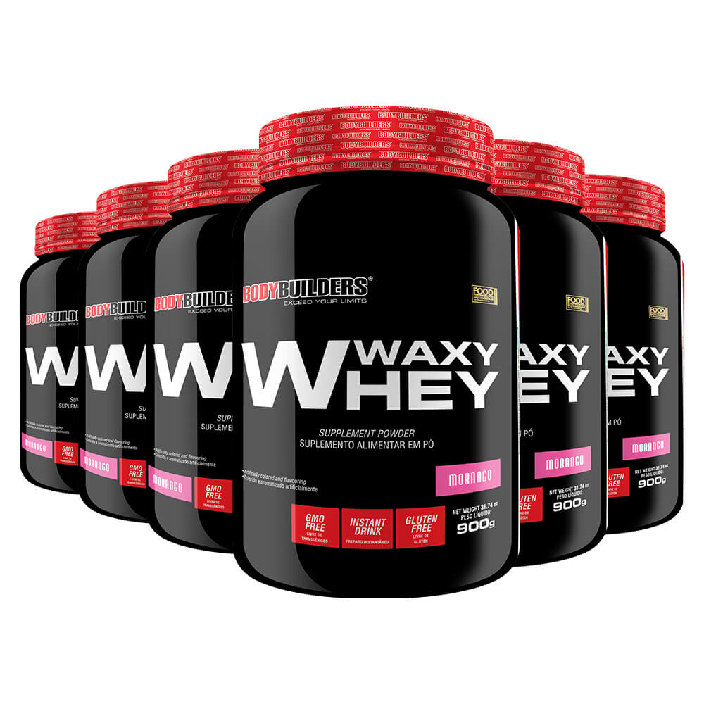 Kit Exclusivo 6x Whey Protein Waxy Whey 900g - Bodybuilders