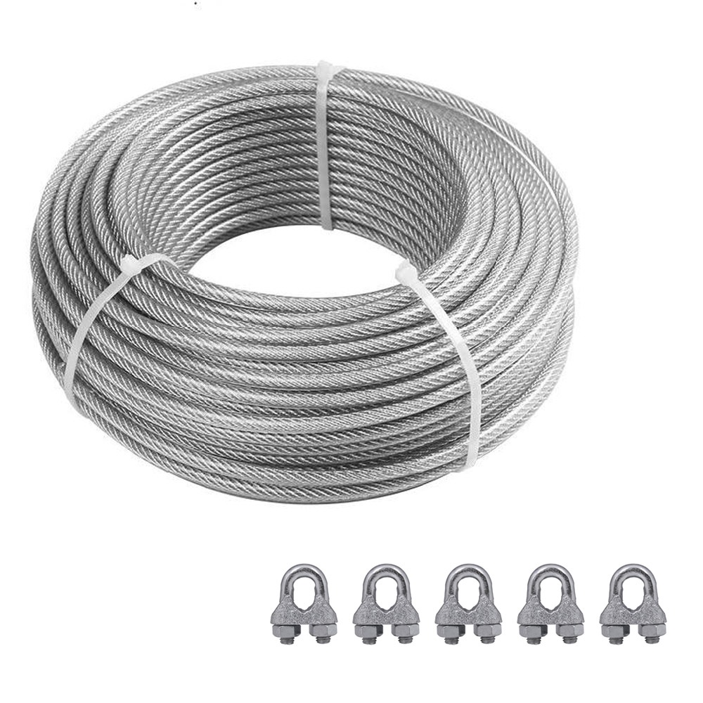 Cabo De Aço 1/8" Revestido em PVC Para Varal De Teto Apto Casa Quintal Adaptações Rolo ** em Oferta na Shopee