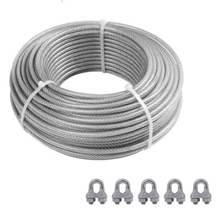 Cabo De Aço 1/8" Revestido em PVC Para Varal De Teto Apto Casa Quintal Adaptações Rolo ** em Oferta na Shopee