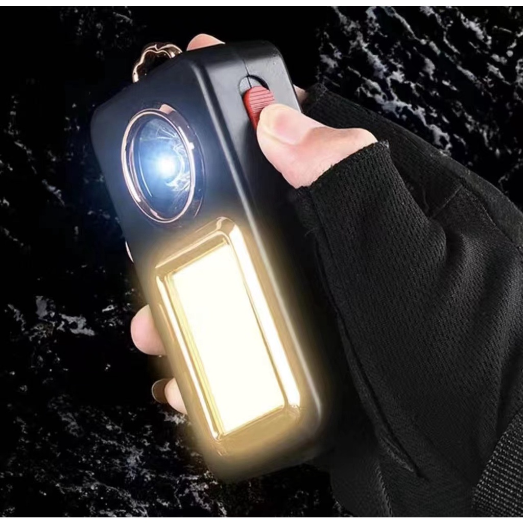 Mini Luminaria Com Chaveiro Luz portatil para barraca luminária LED COB recarregável USB