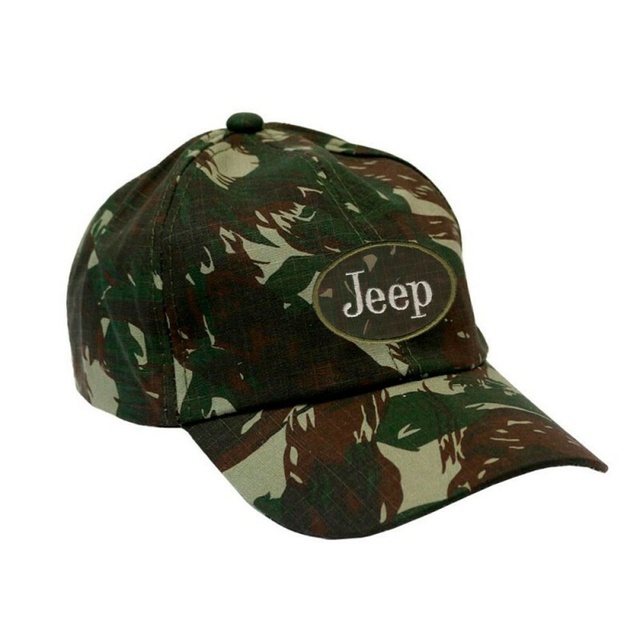 Boné Militar Rip Stop Com Patch Aplicado Jeep Elipse Camuflado EB
