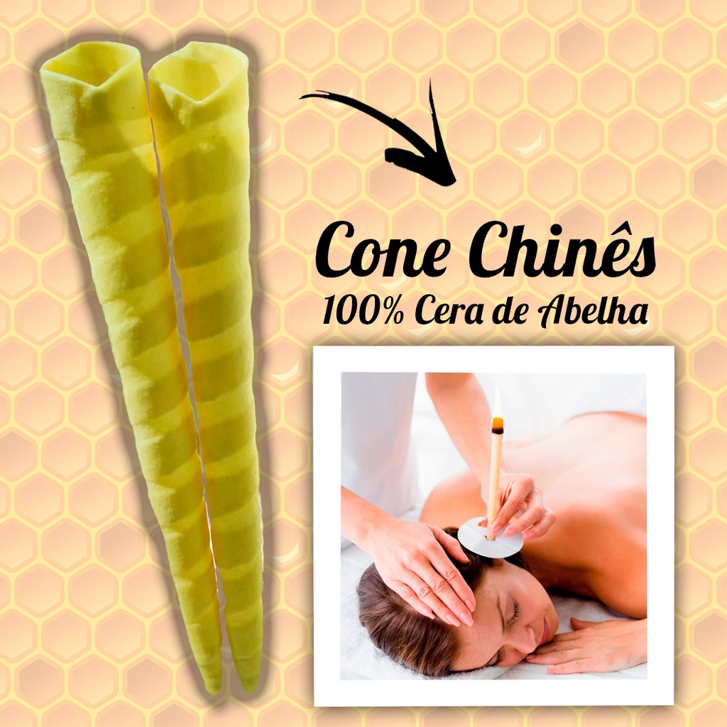 Cone Chinês hindu 06 unidades 100% cera de abelha natural