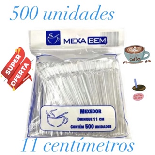 Mexedor Tipo Drink 11cm Café Chá Suco Mexa Bem 500 unidades em Oferta na Shopee